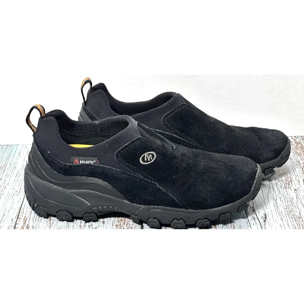 Merrell jungle Moc Size (4) Youth Junior Black Merrell Slip On Shoes Rubber Sole